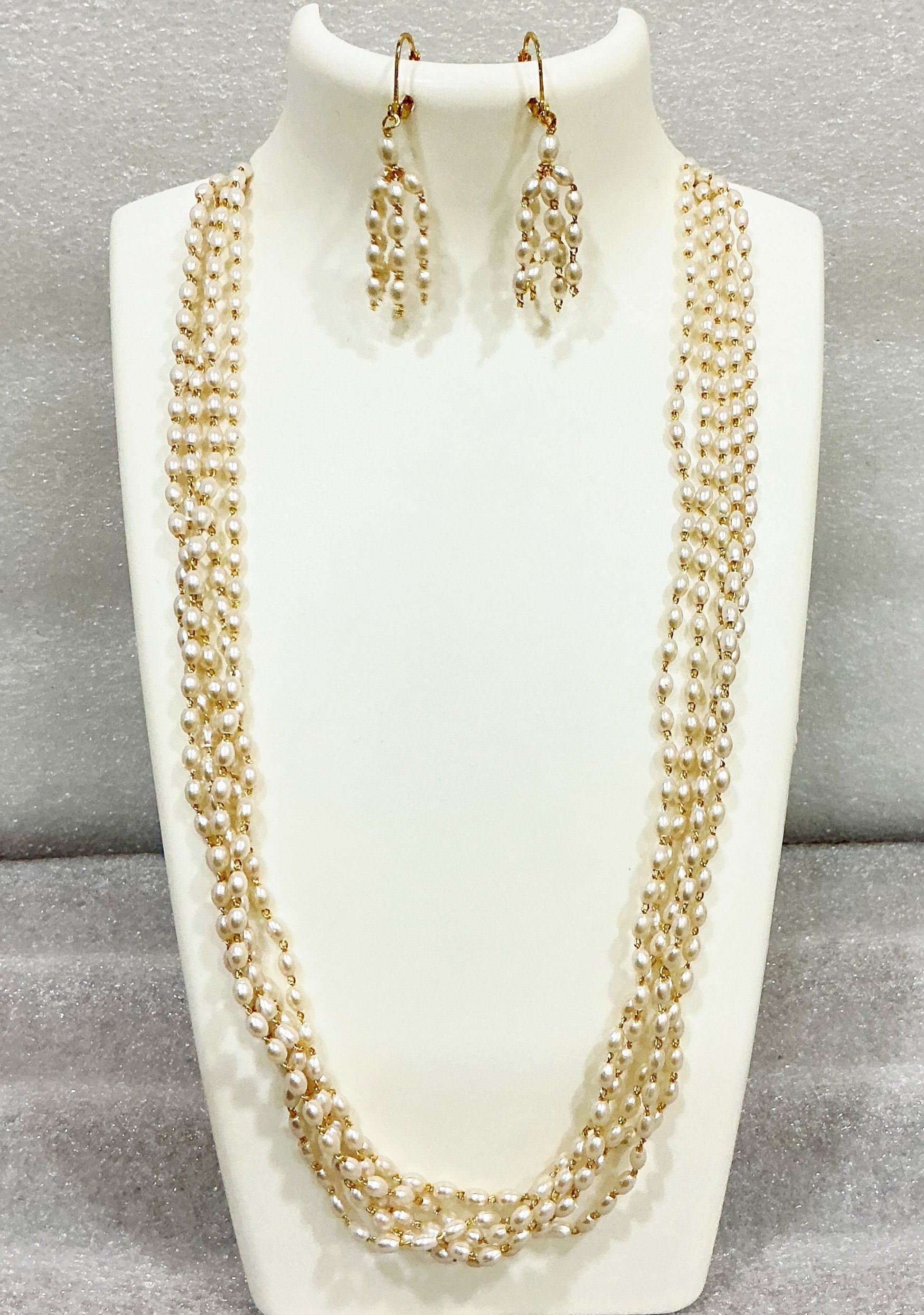 Synthetic Rice pearls Necklace mKh434 434
