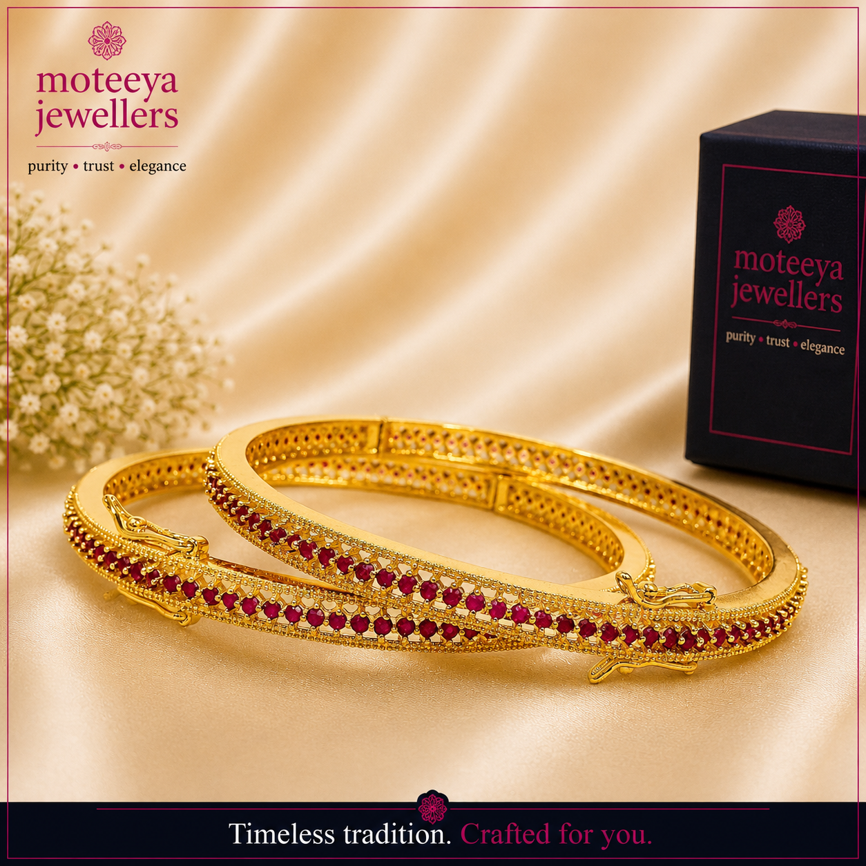 Delicate Ruby Color Bangles m462 462