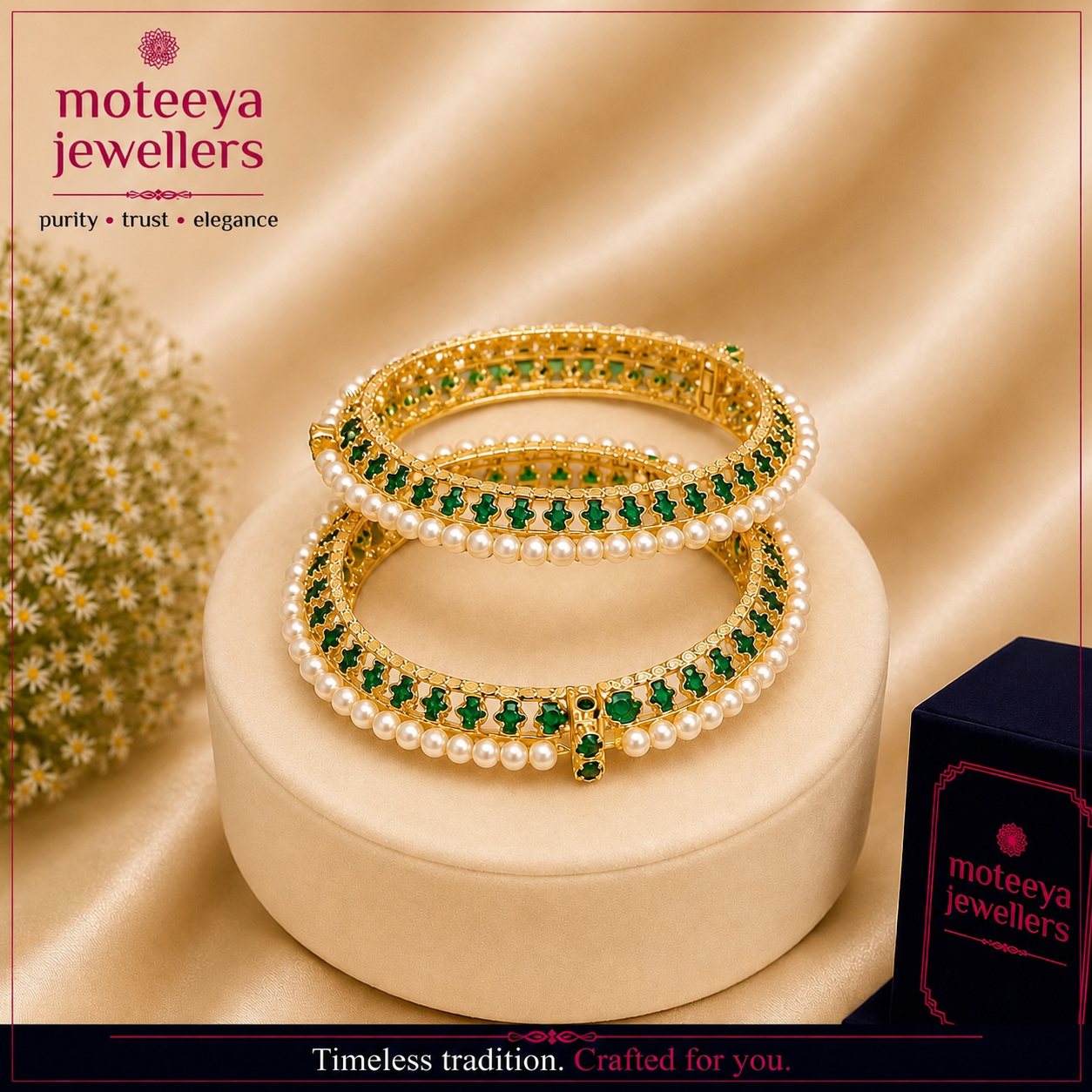 Green Traditional Maharashtrian Kalyani Tode m359 mKu359