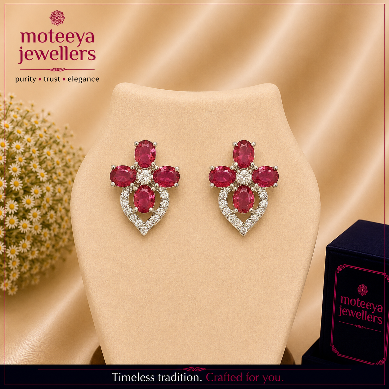 Pink/Red and White American Diamonds Tops