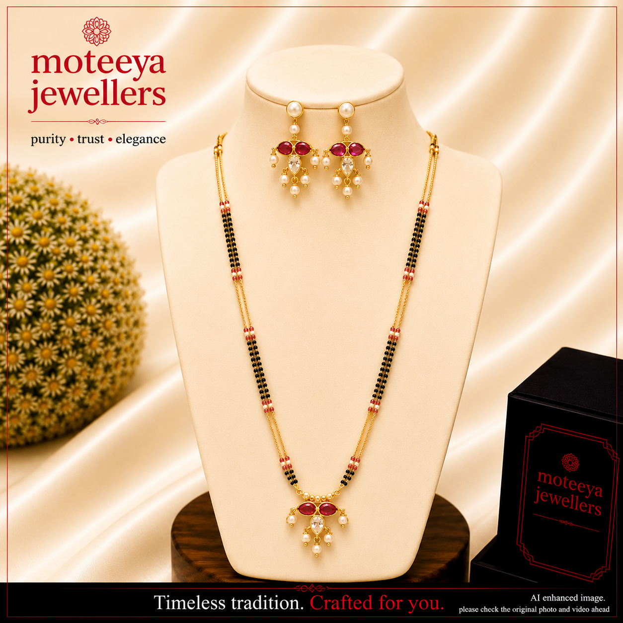 Red White Panadi Mangalsutra 36” m388 388