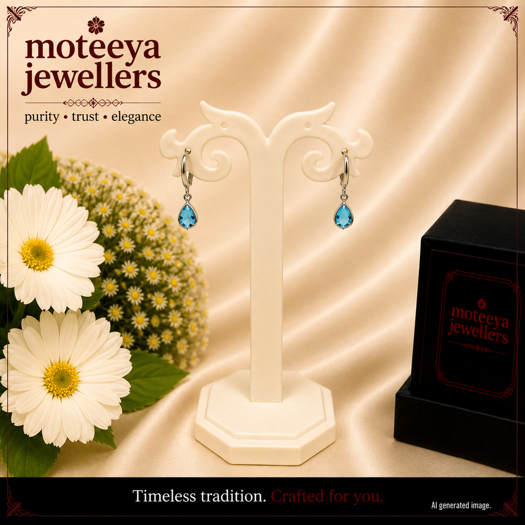 Silver earings with drops T1100 1100