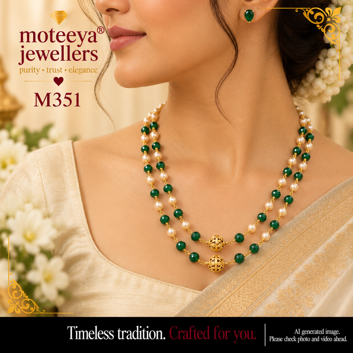Moti 2 Layered Necklace m351 351