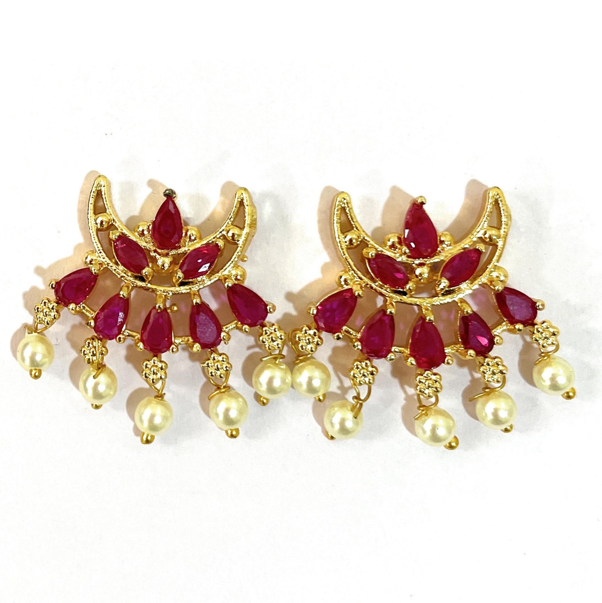Pink & Red Moti Ranihaar Set