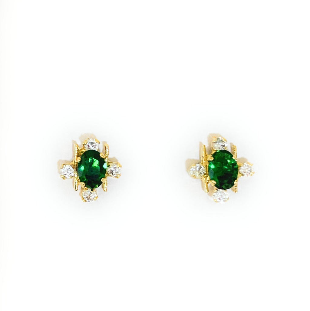 Small Emrald Green Bar Pendant Set