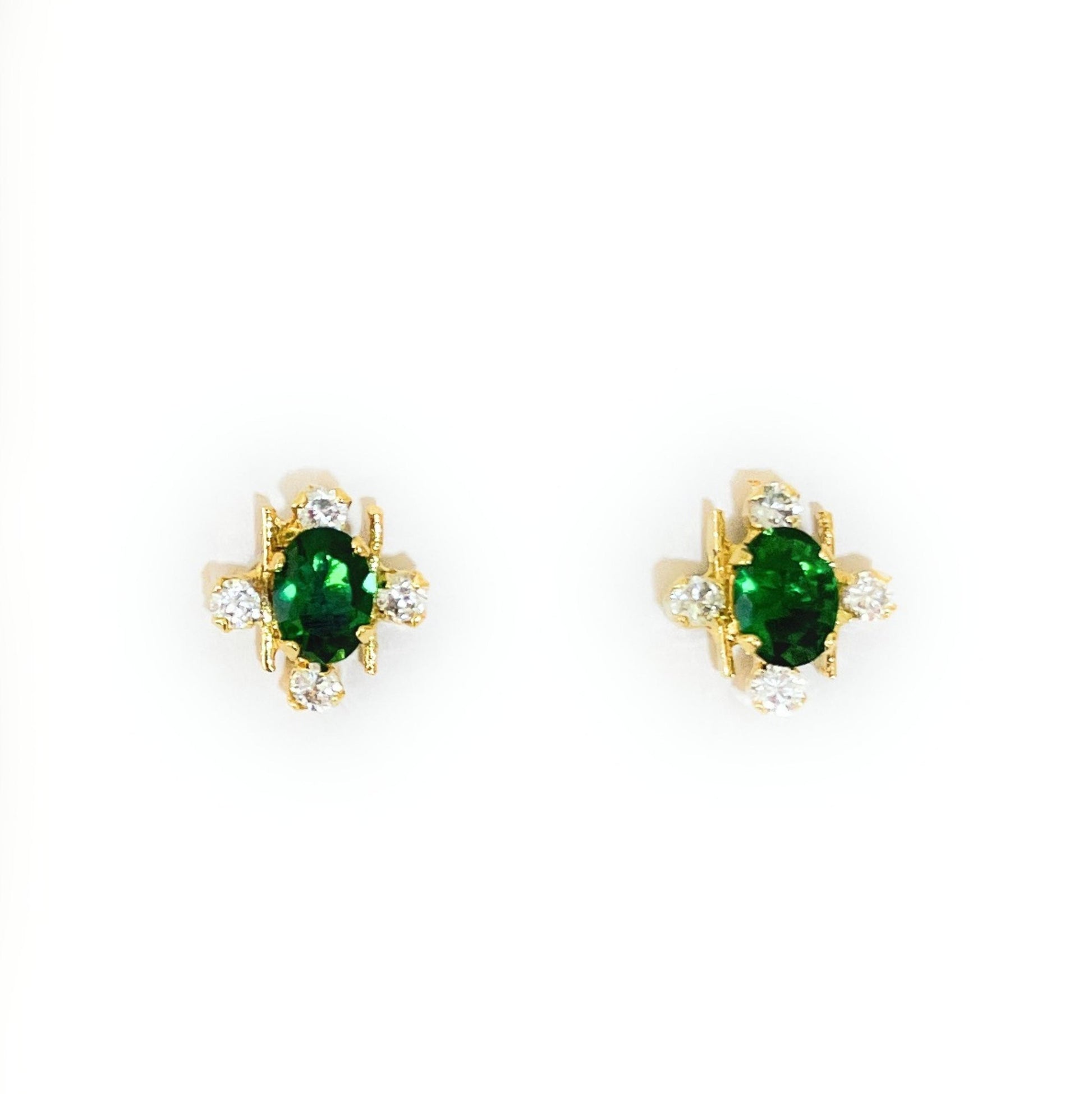 Small Emrald Green Bar Pendant Set