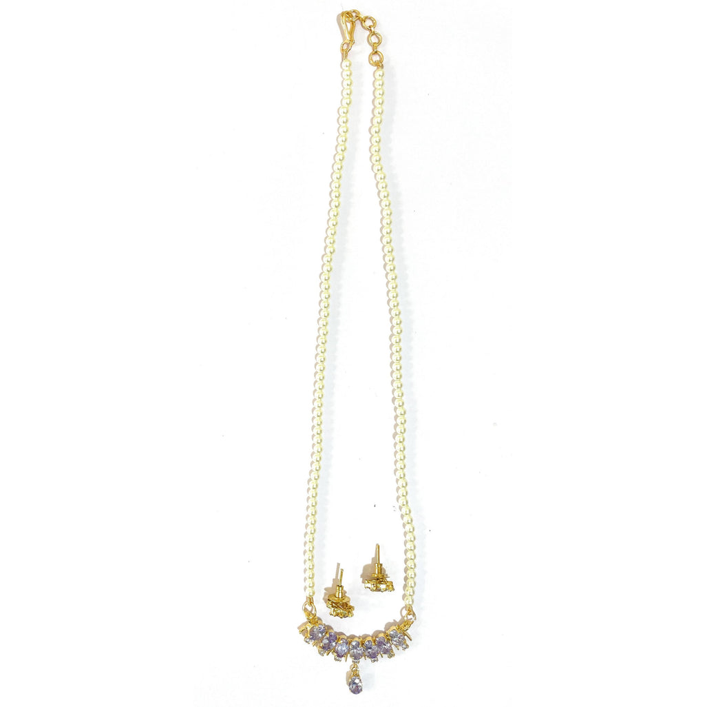 Small Violet Bar Pendant Set
