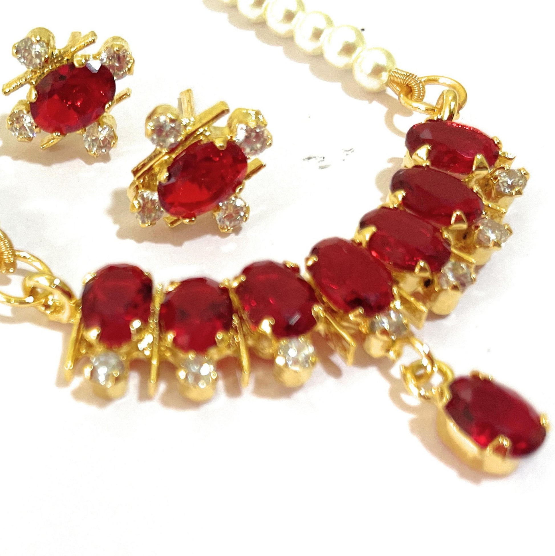 Small Red Bar Pendant Set