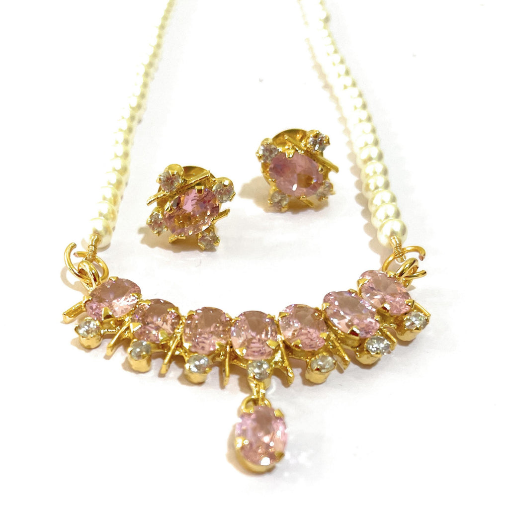 Small Pink Bar Pendant Set