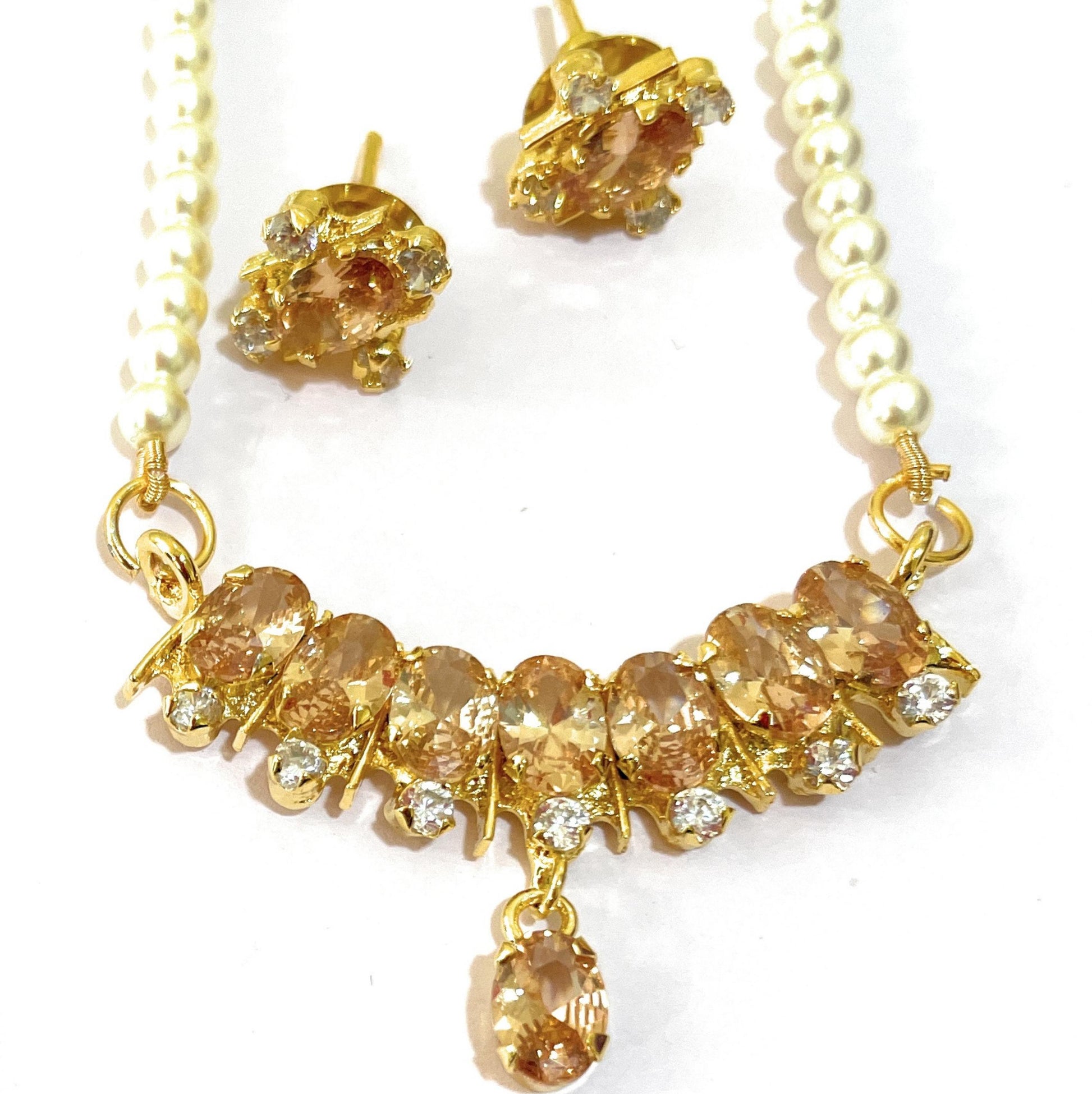 Small Champagne Colour Bar Pendant Set