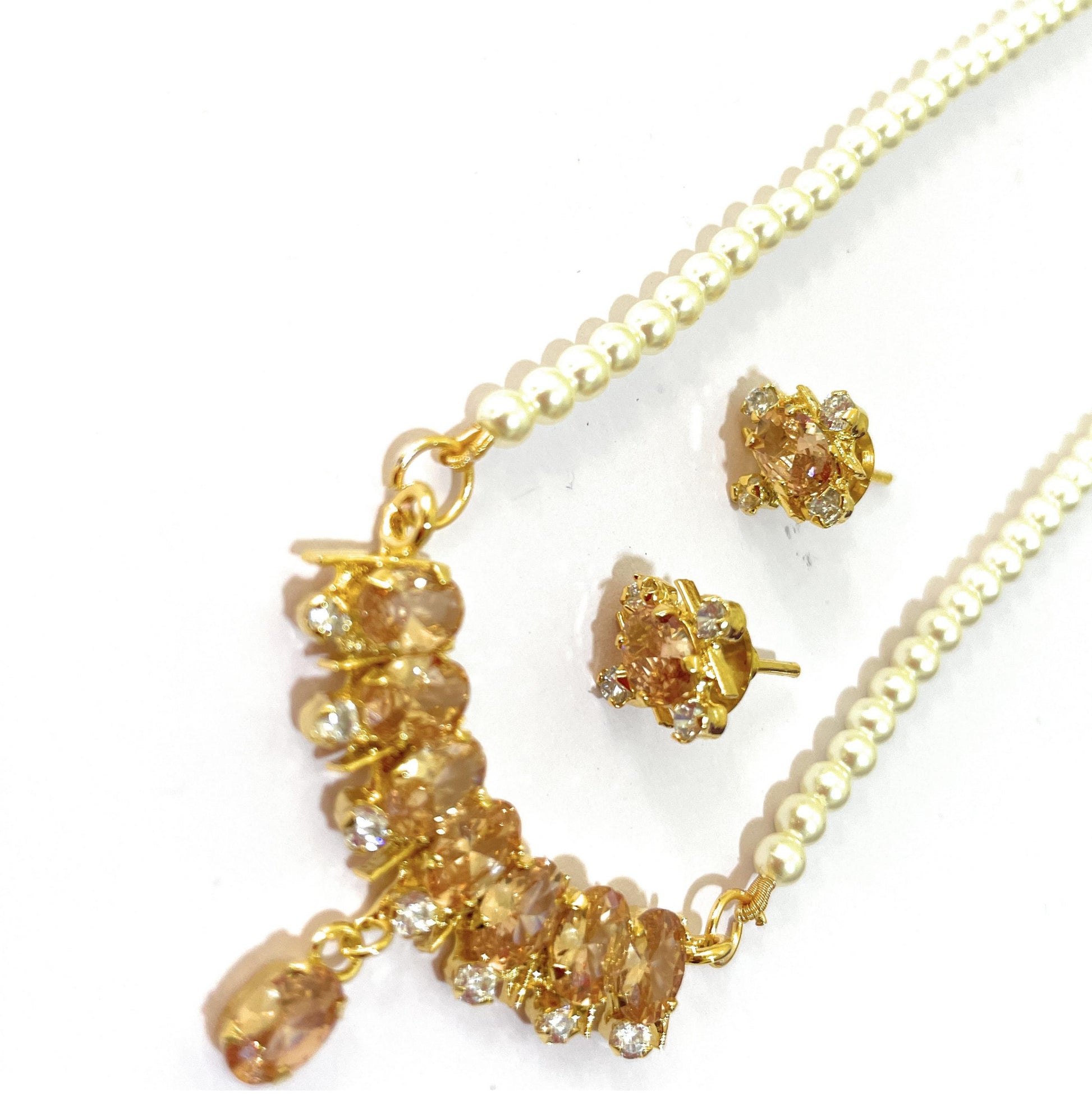 Small Champagne Colour Bar Pendant Set