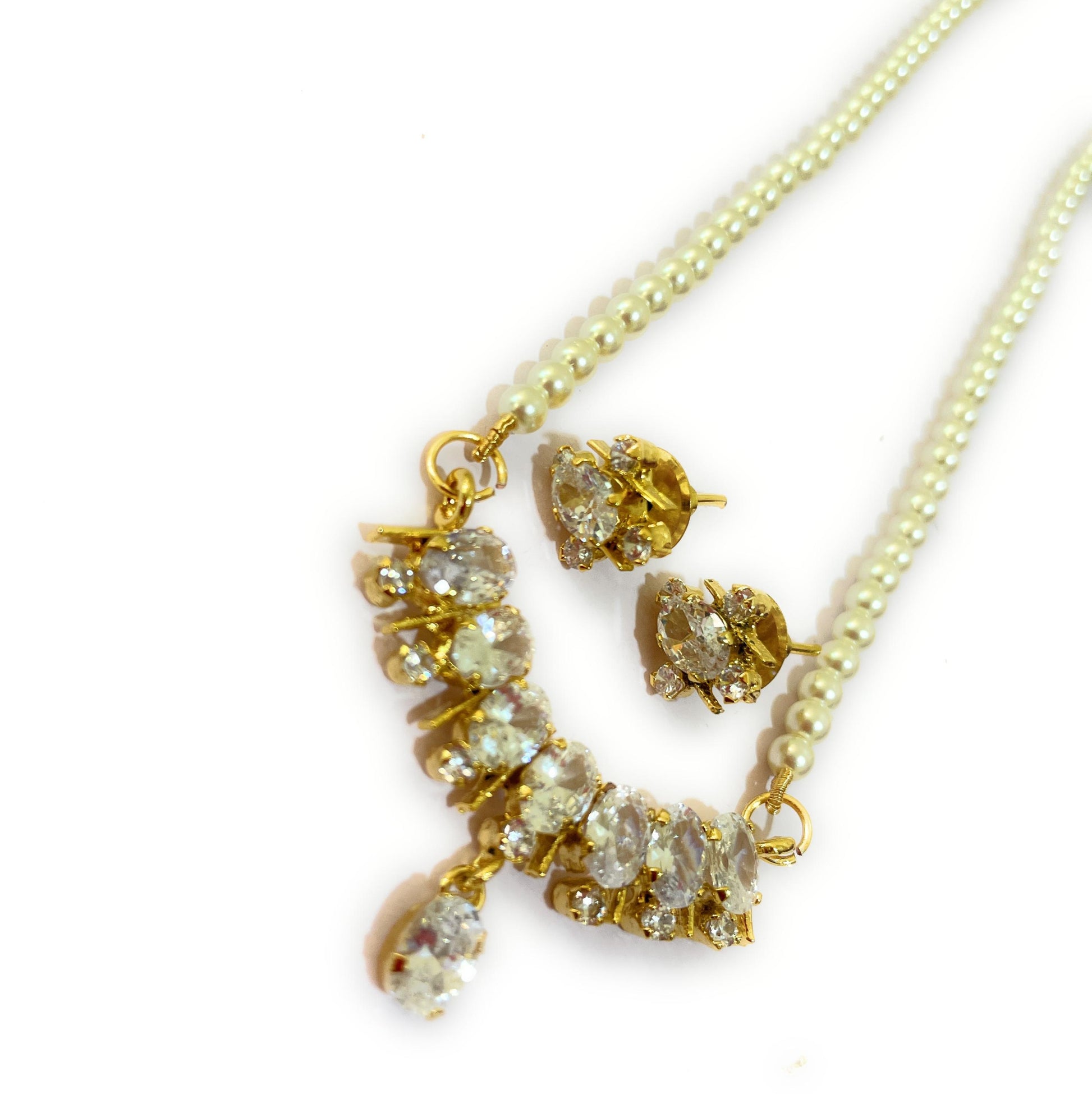 Small American Diamond Bar Pendant Set