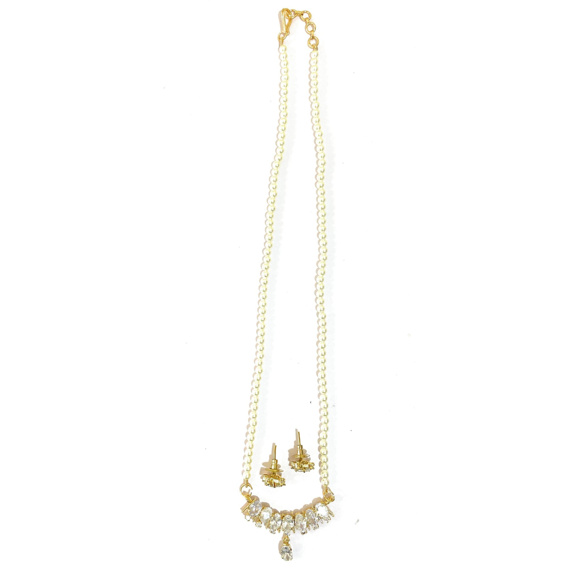 Small American Diamond Bar Pendant Set