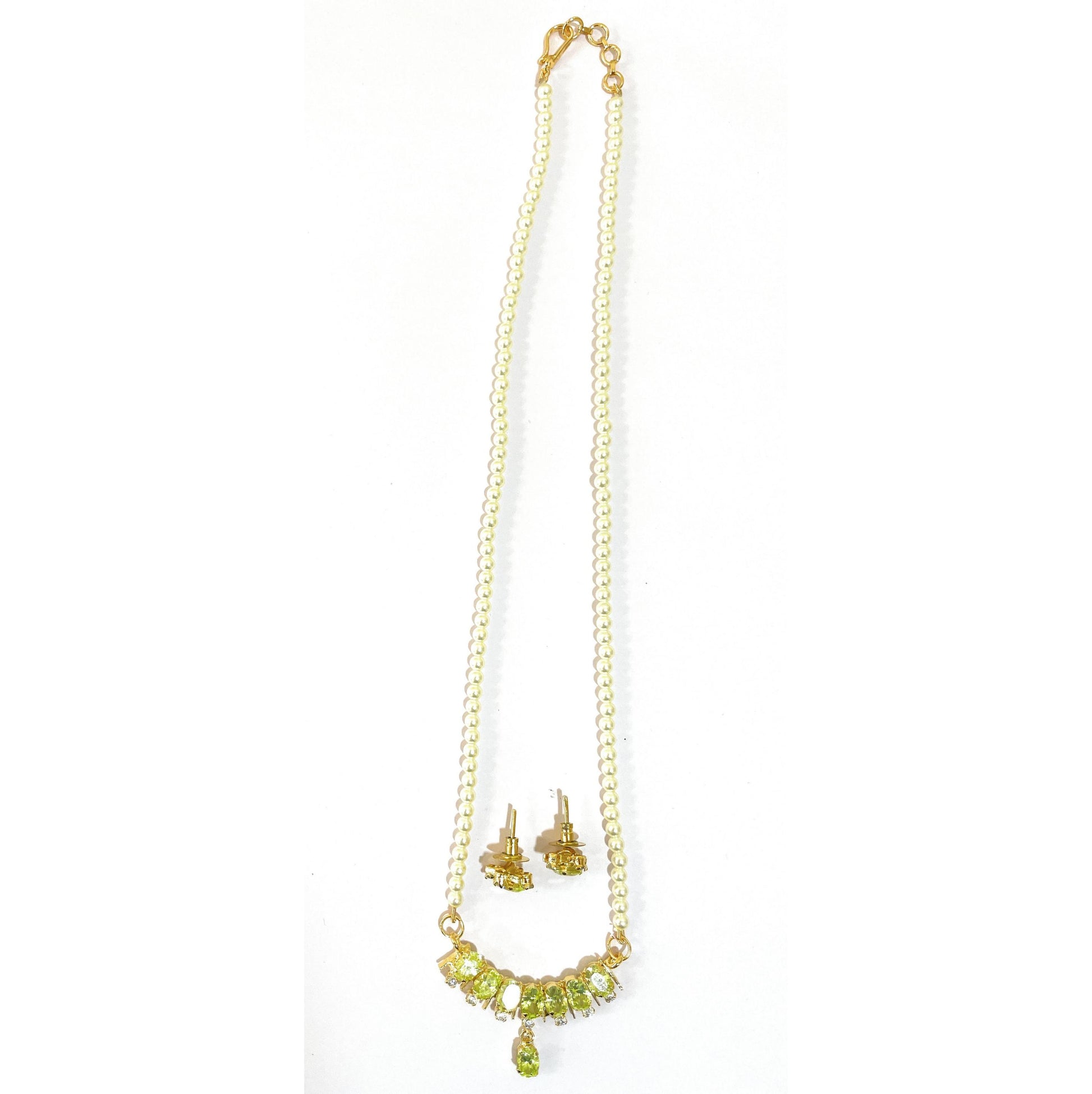 Small Peridot Bar Pendant Set