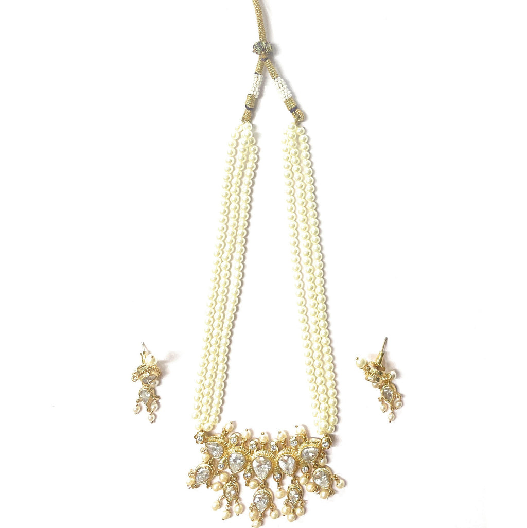 White American Diamond Maharashtrian 5-leaves Tanmani Set