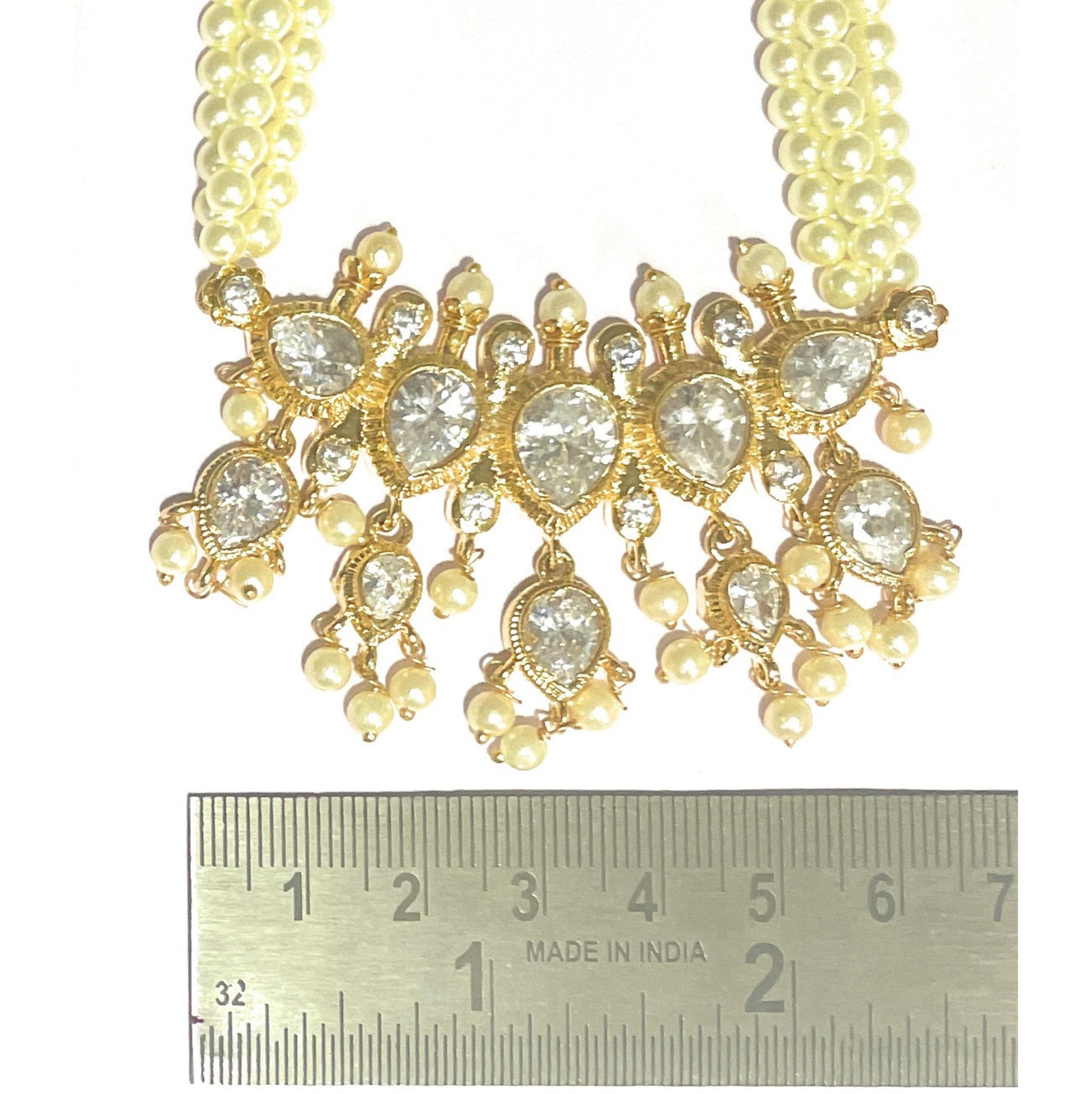 White American Diamond Maharashtrian 5-leaves Tanmani Set