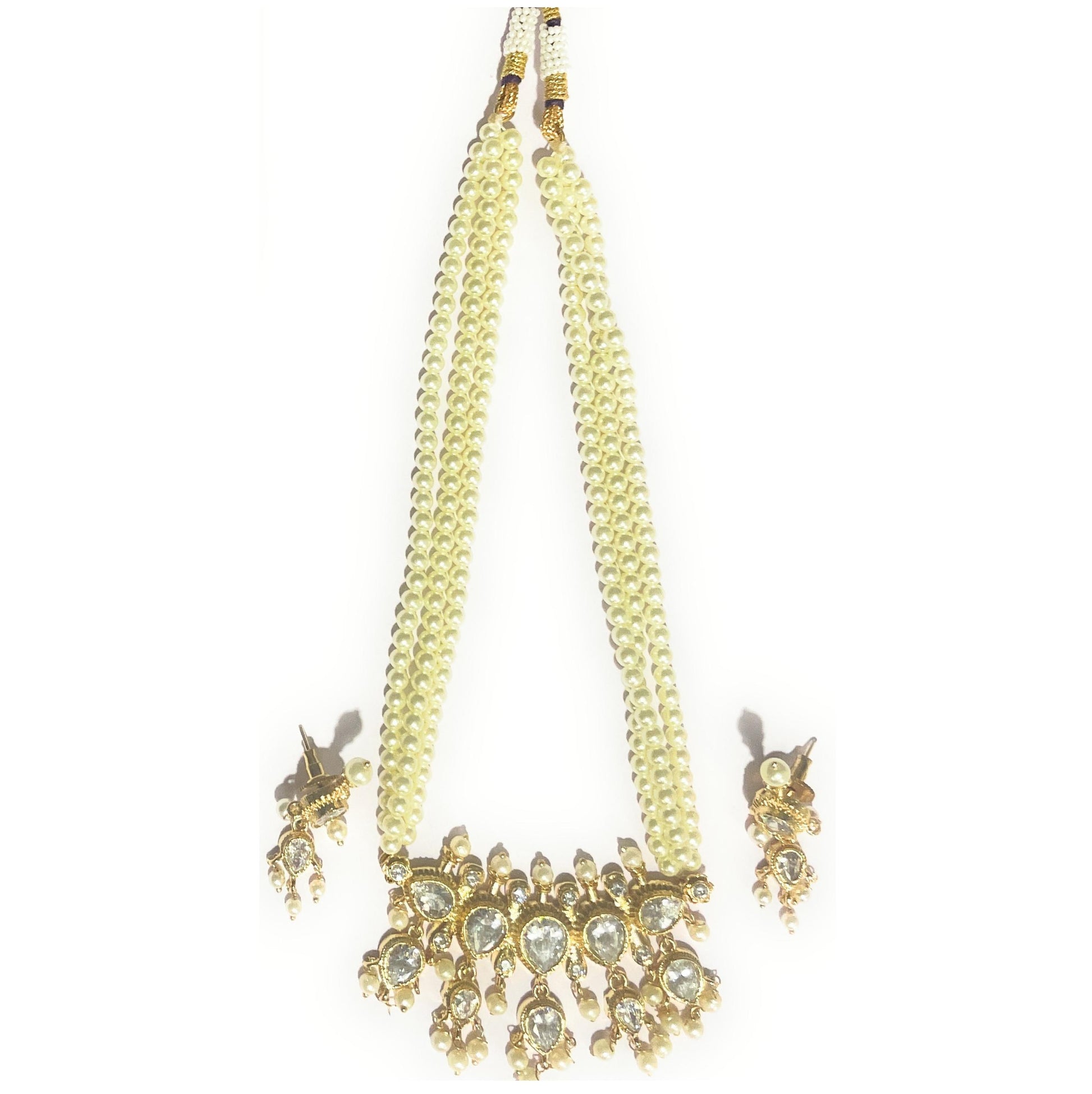 White American Diamond Maharashtrian 5-leaves Tanmani Set