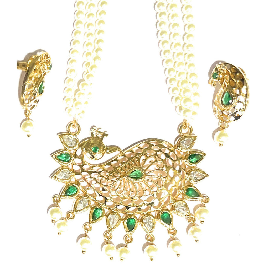Green Mayur Tanmani Set With Matcing Tops