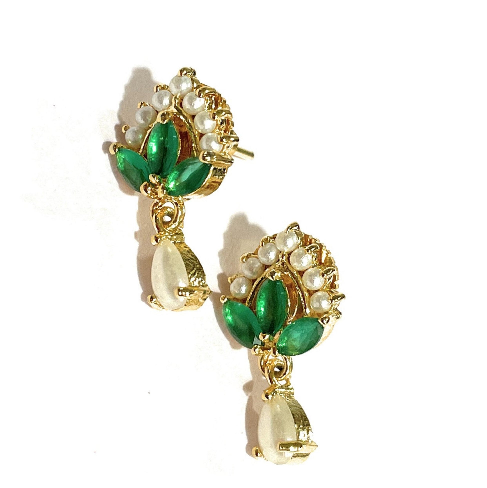 Small Green Moti Paan Shape Tops