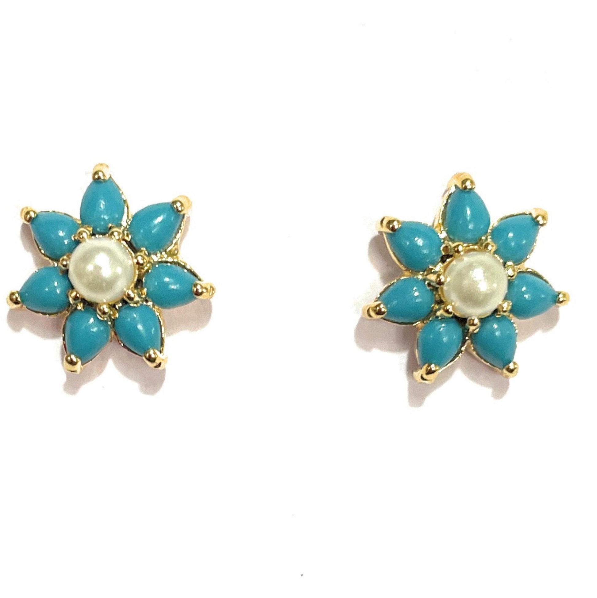 Turquoise Moti Paan Shape Kudi