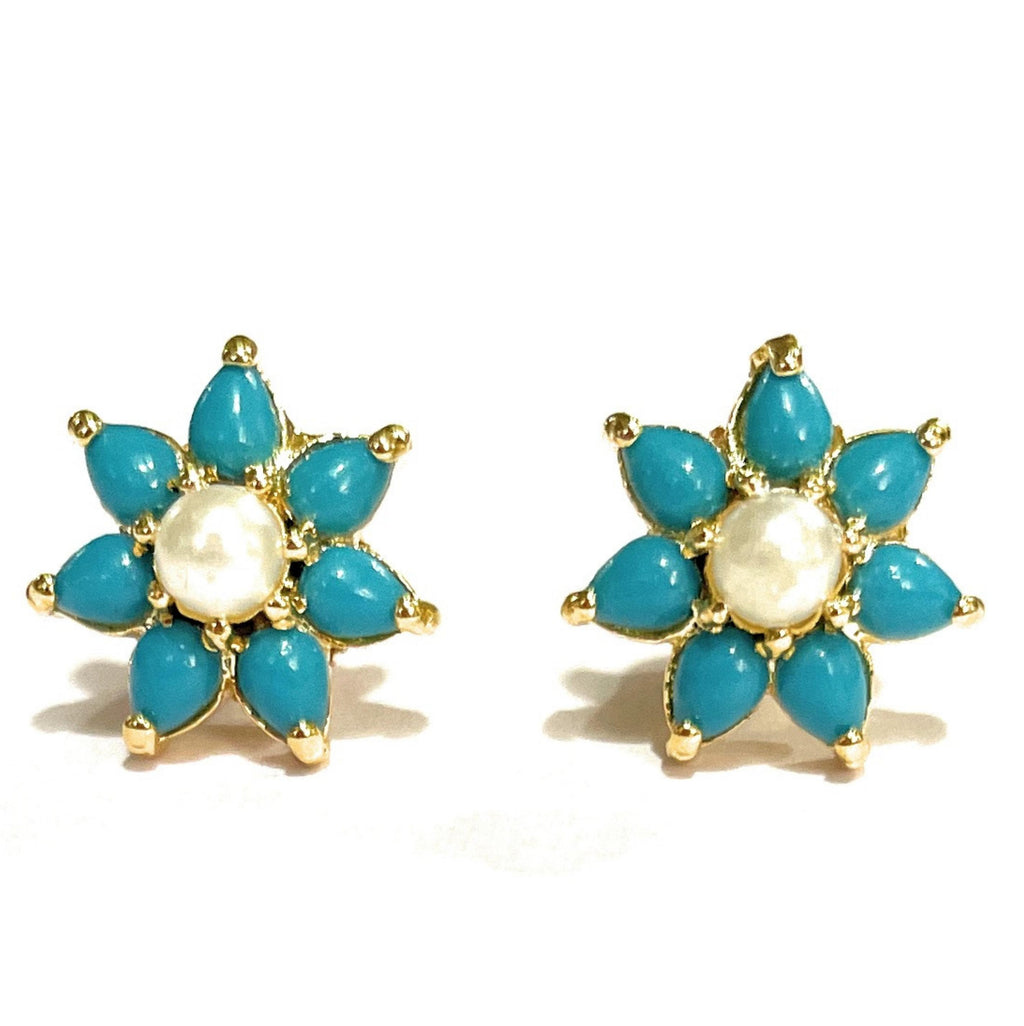 Turquoise Moti Paan Shape Kudi