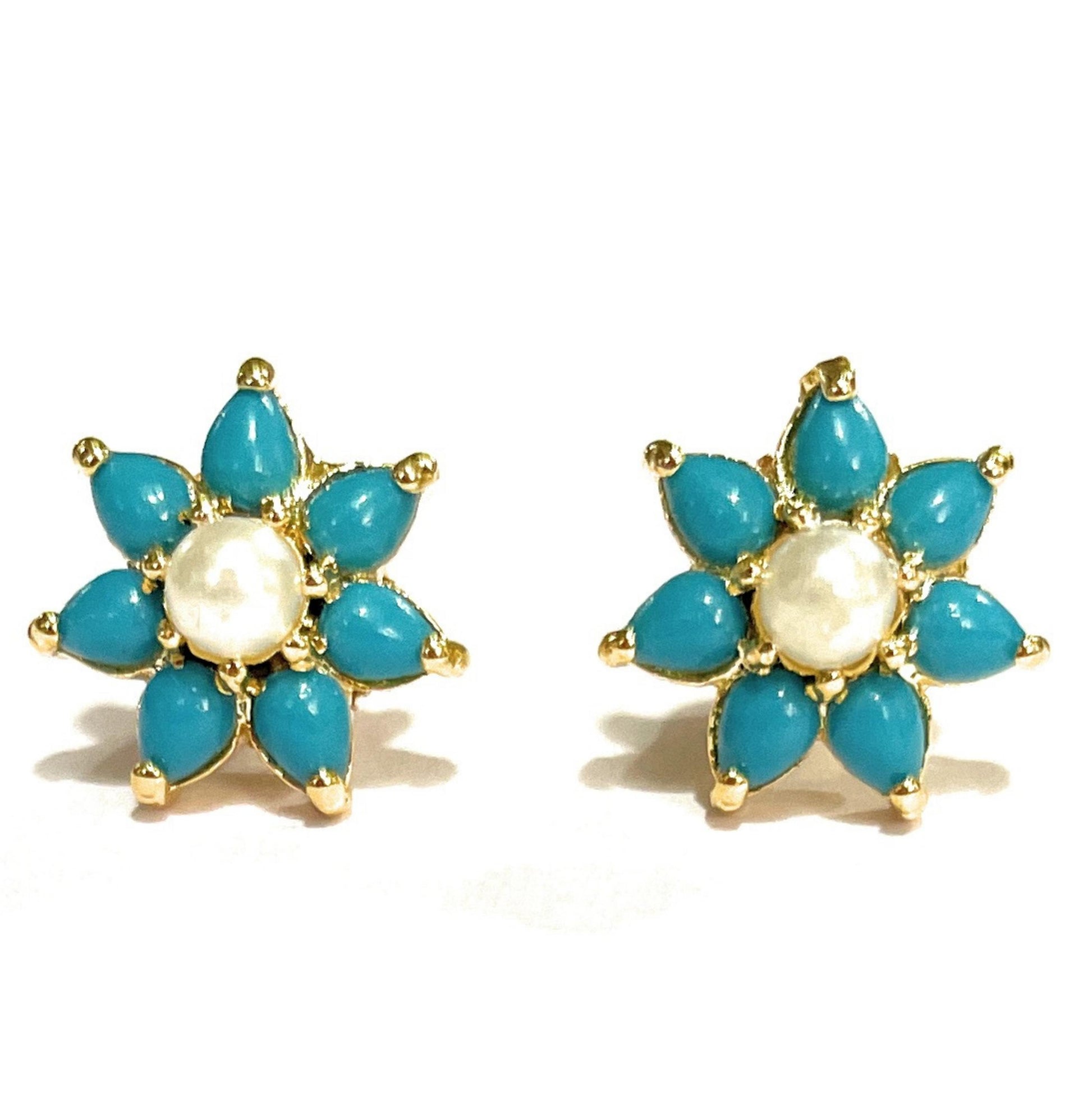 Turquoise Moti Paan Shape Kudi