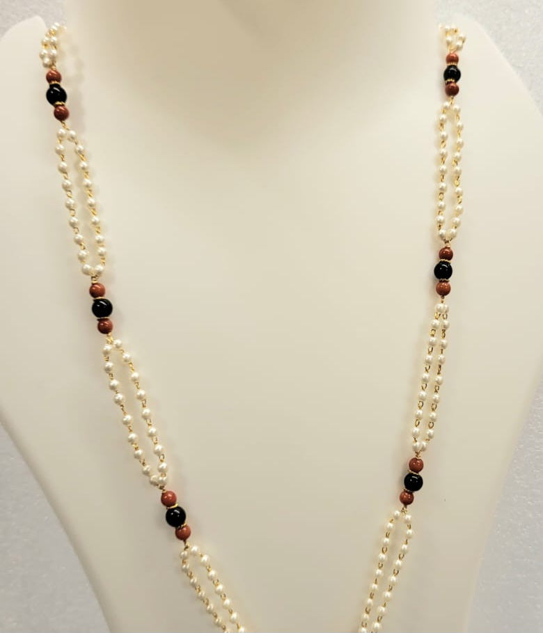 M341 Long Moti Coral Mangalsutra