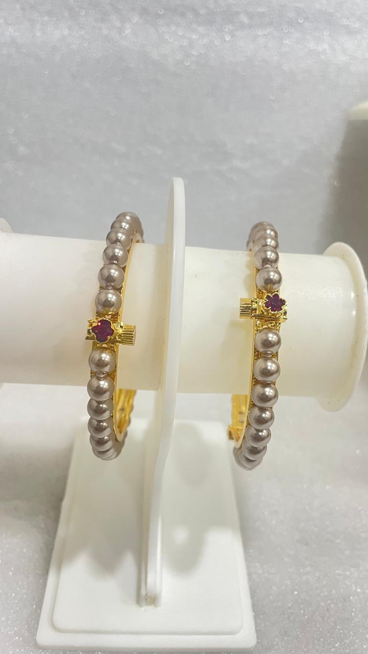 Golden Brown Pearls Bangles m761 761