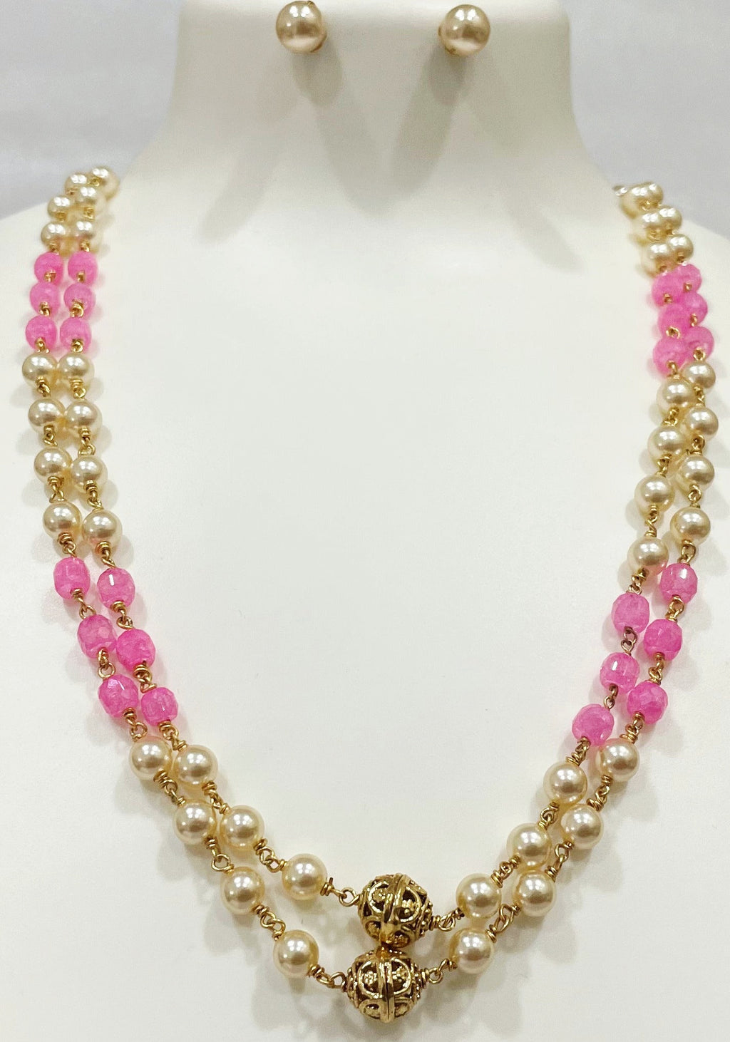 Pink Peach Two Layered Ranihaar  m428 428