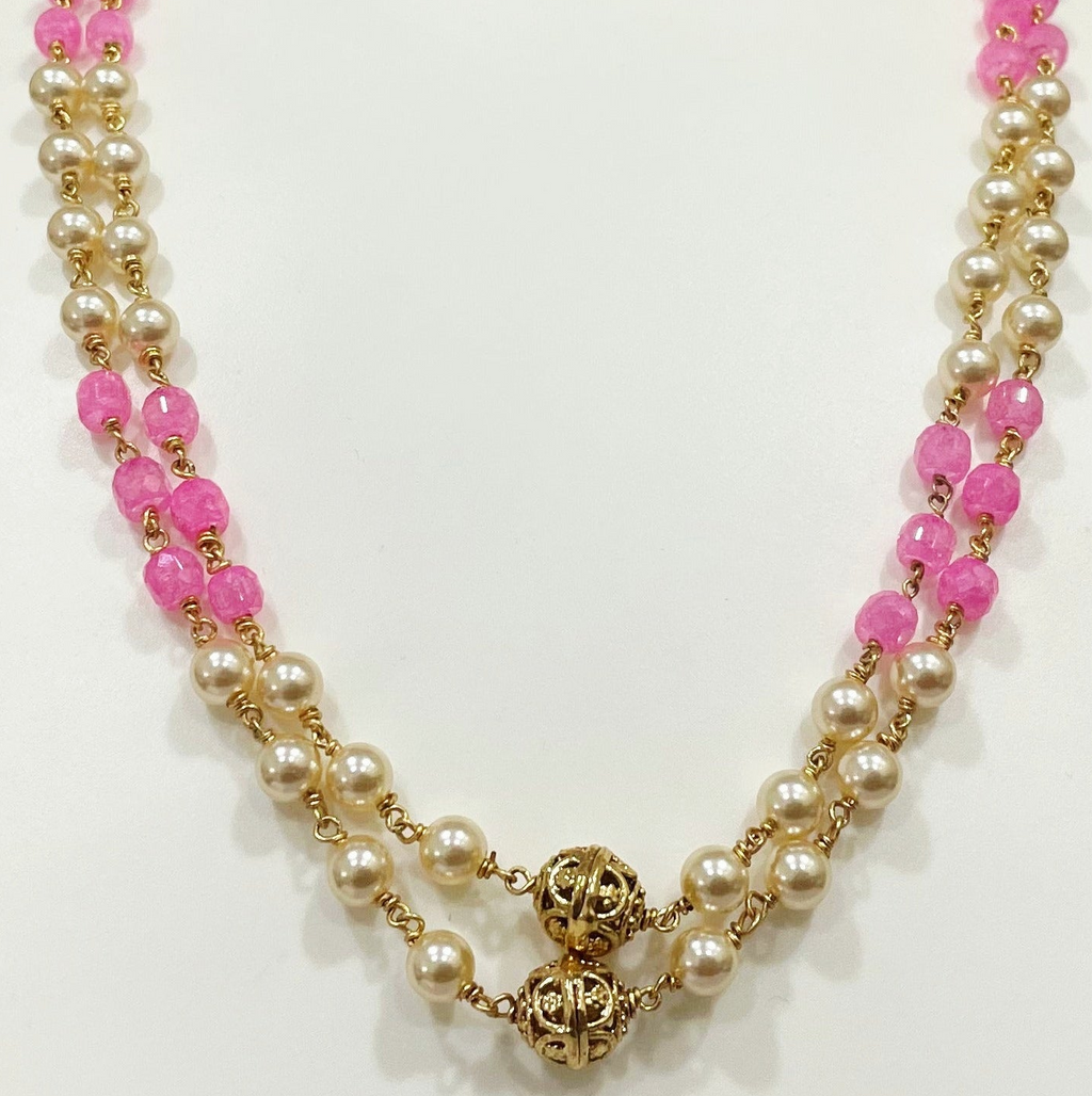 Pink Peach Two Layered Ranihaar  m428 428