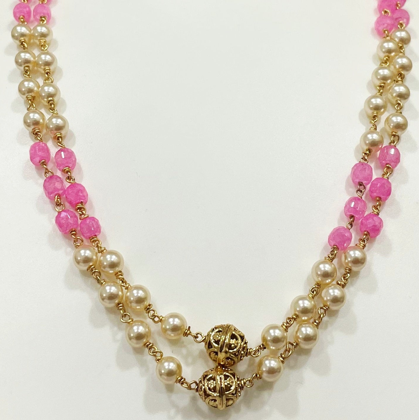 Pink Peach Two Layered Ranihaar  m428 428