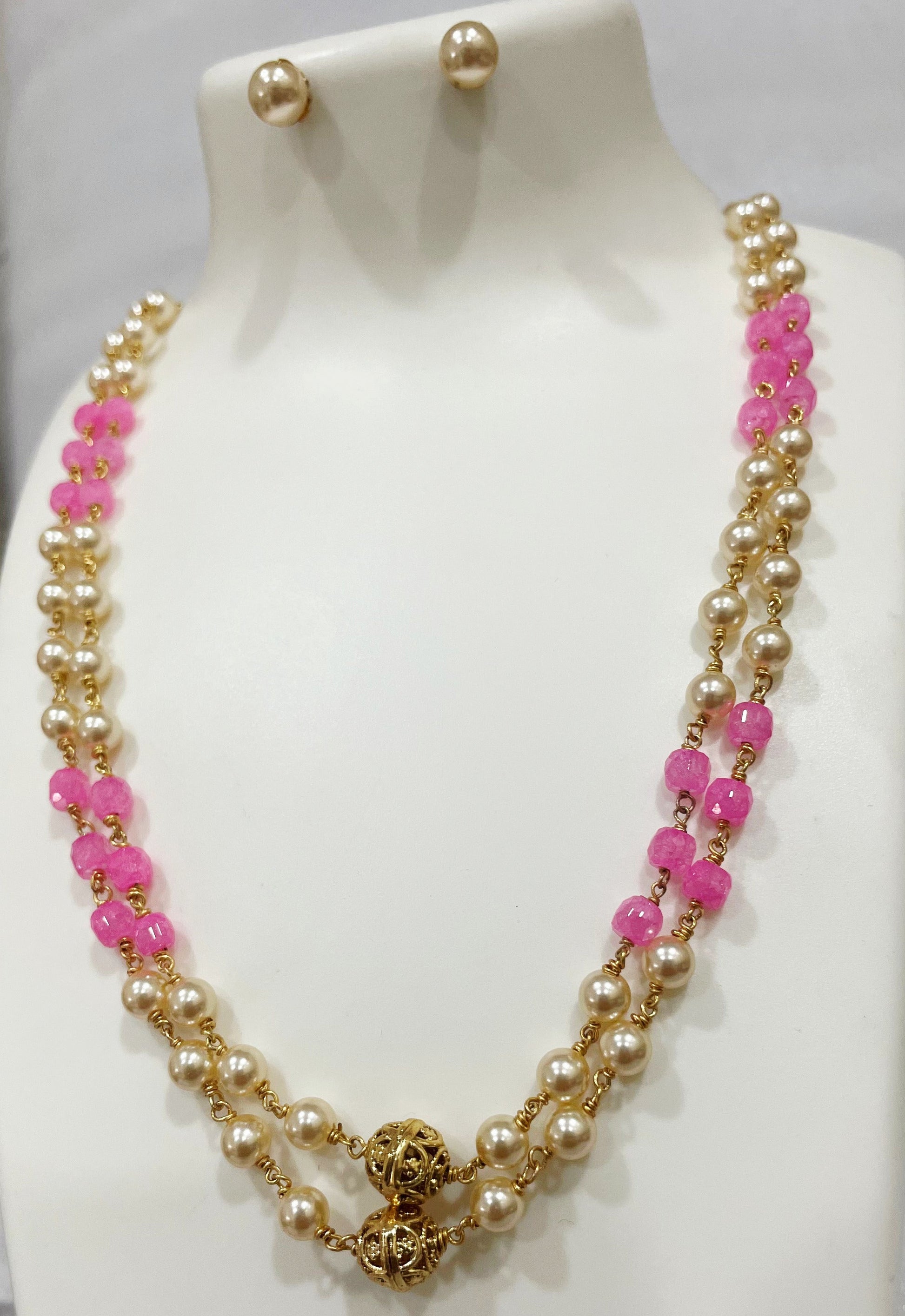 Pink Peach Two Layered Ranihaar  m428 428