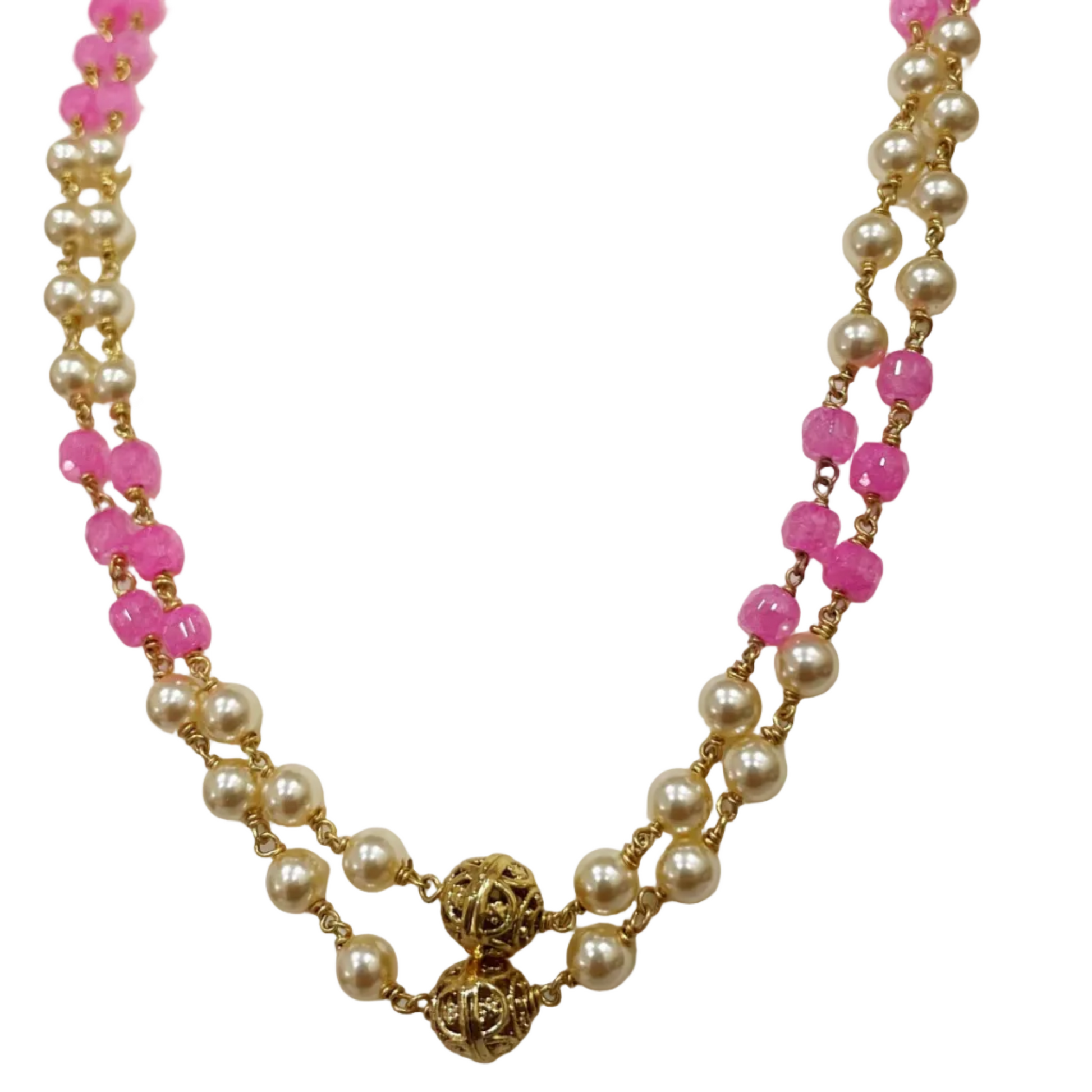 Pink Peach Two Layered Ranihaar  m428 428