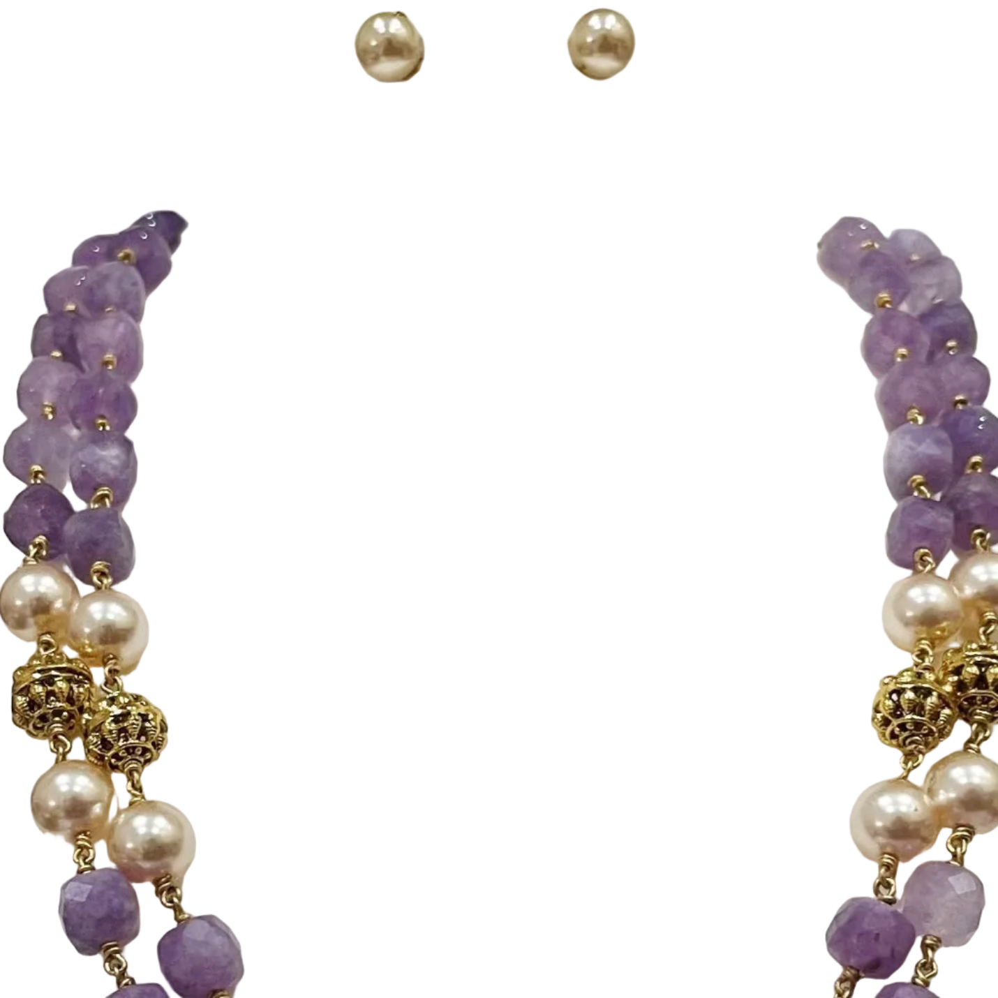 Amethyst Violet Ranihaar with Moti Tops m419 419