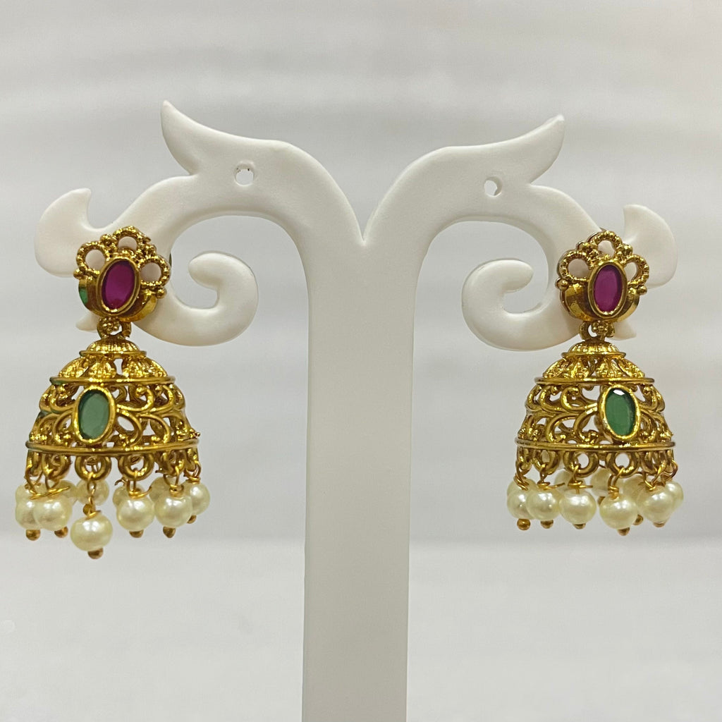 Red green ghumti earings m517 517