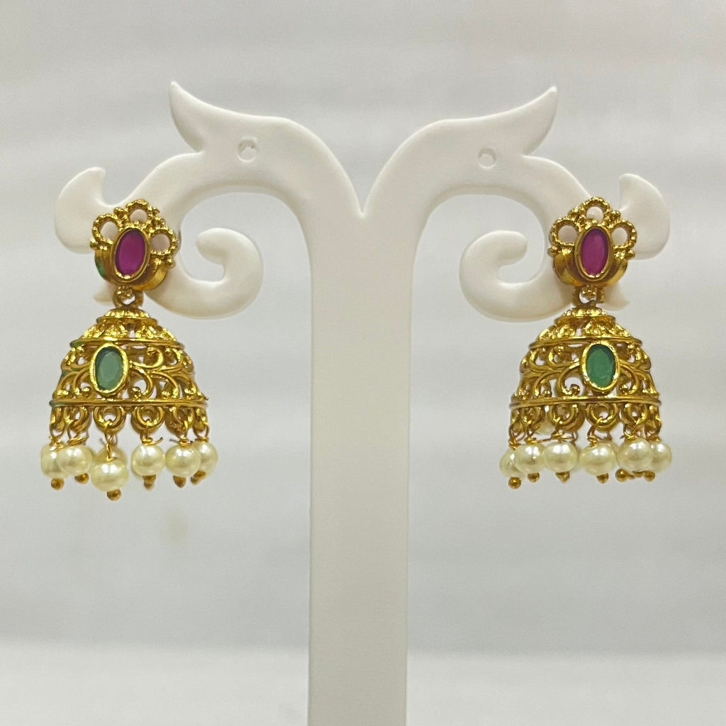 Red green ghumti earings m517 517