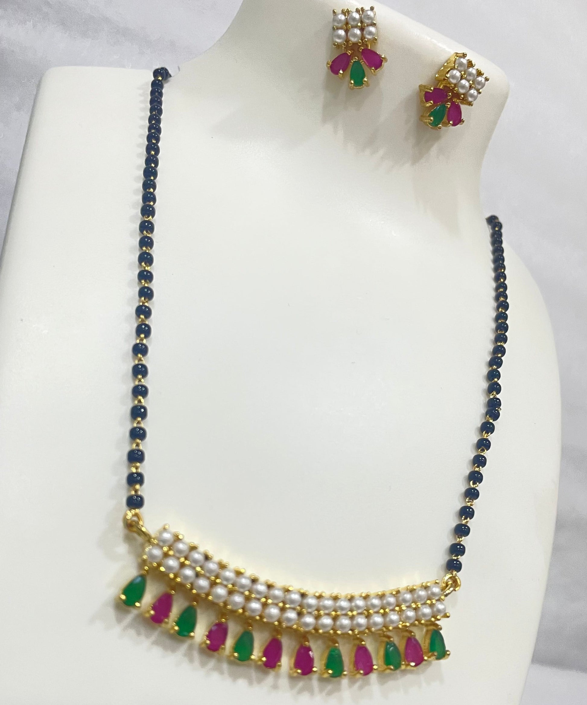 Red Green Moti Mangalsutra m530 530