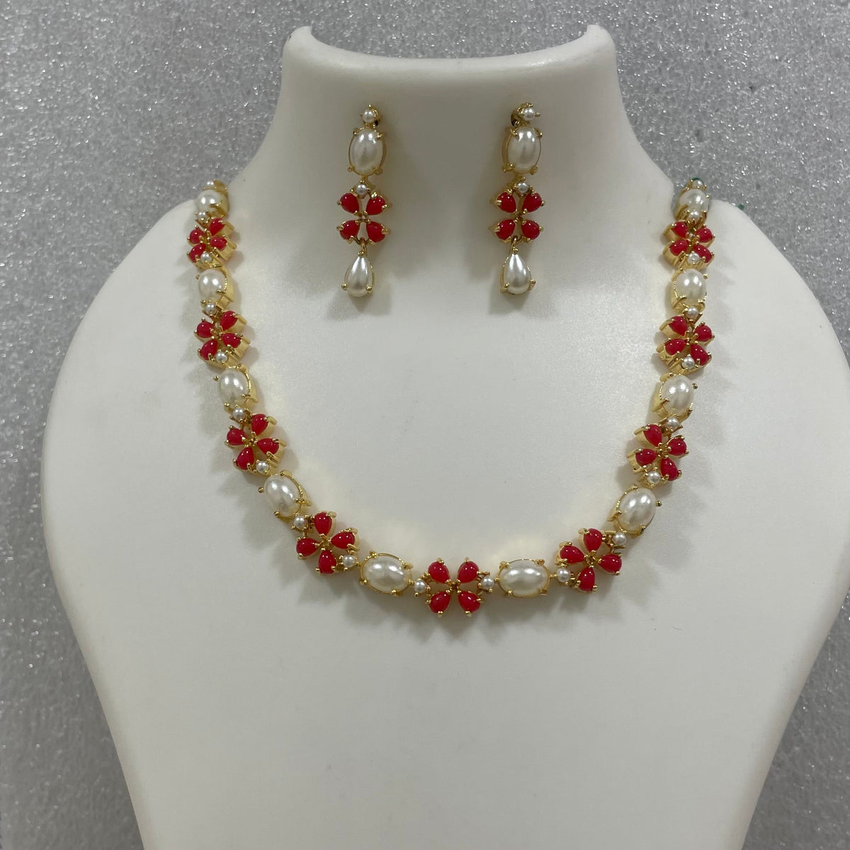 Chauphula pearl coral necklace N1174 1174