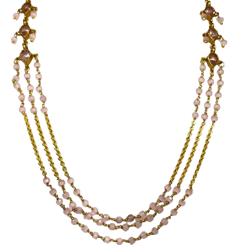 Pink Chain link Necklace Set m356