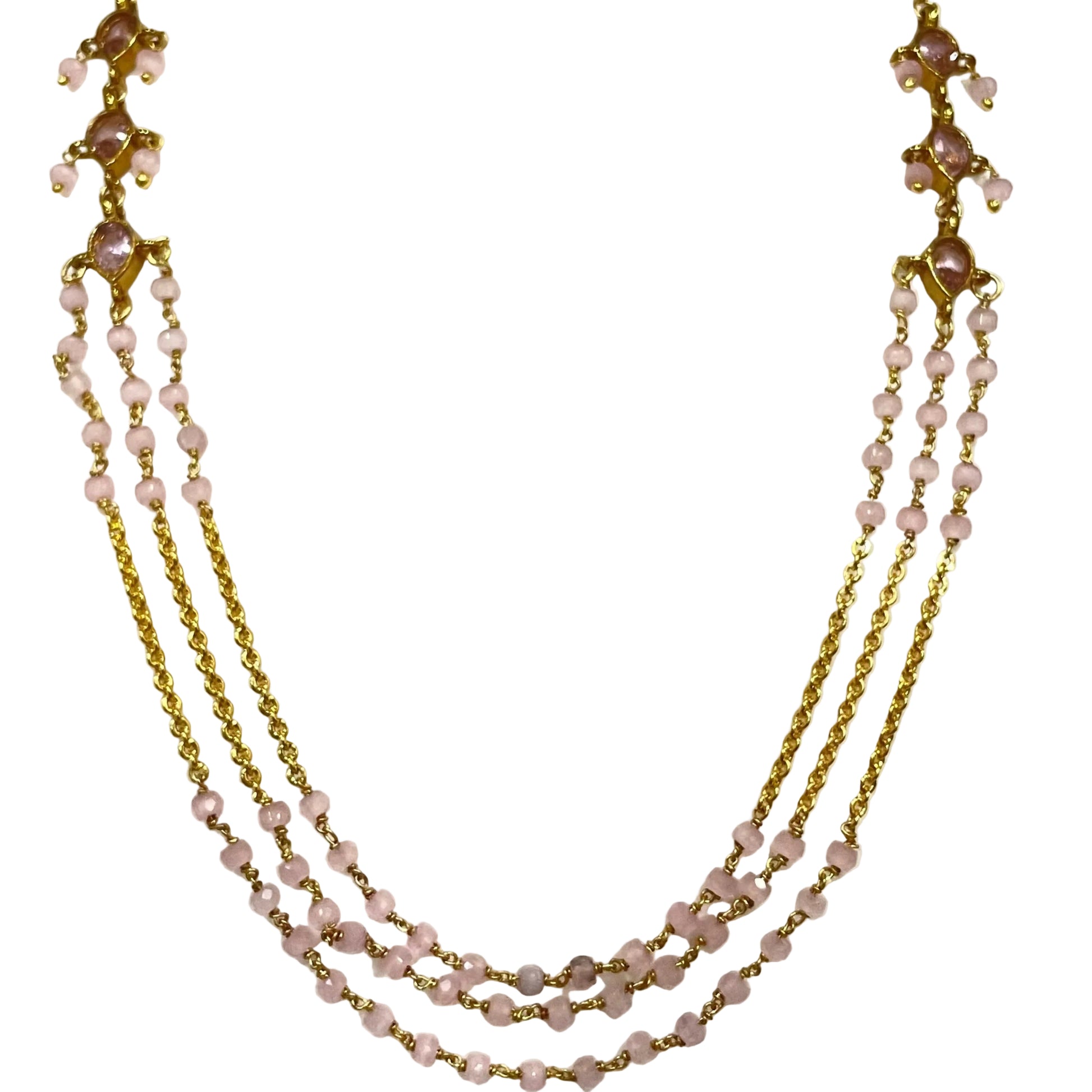 Pink Chain link Necklace Set m356