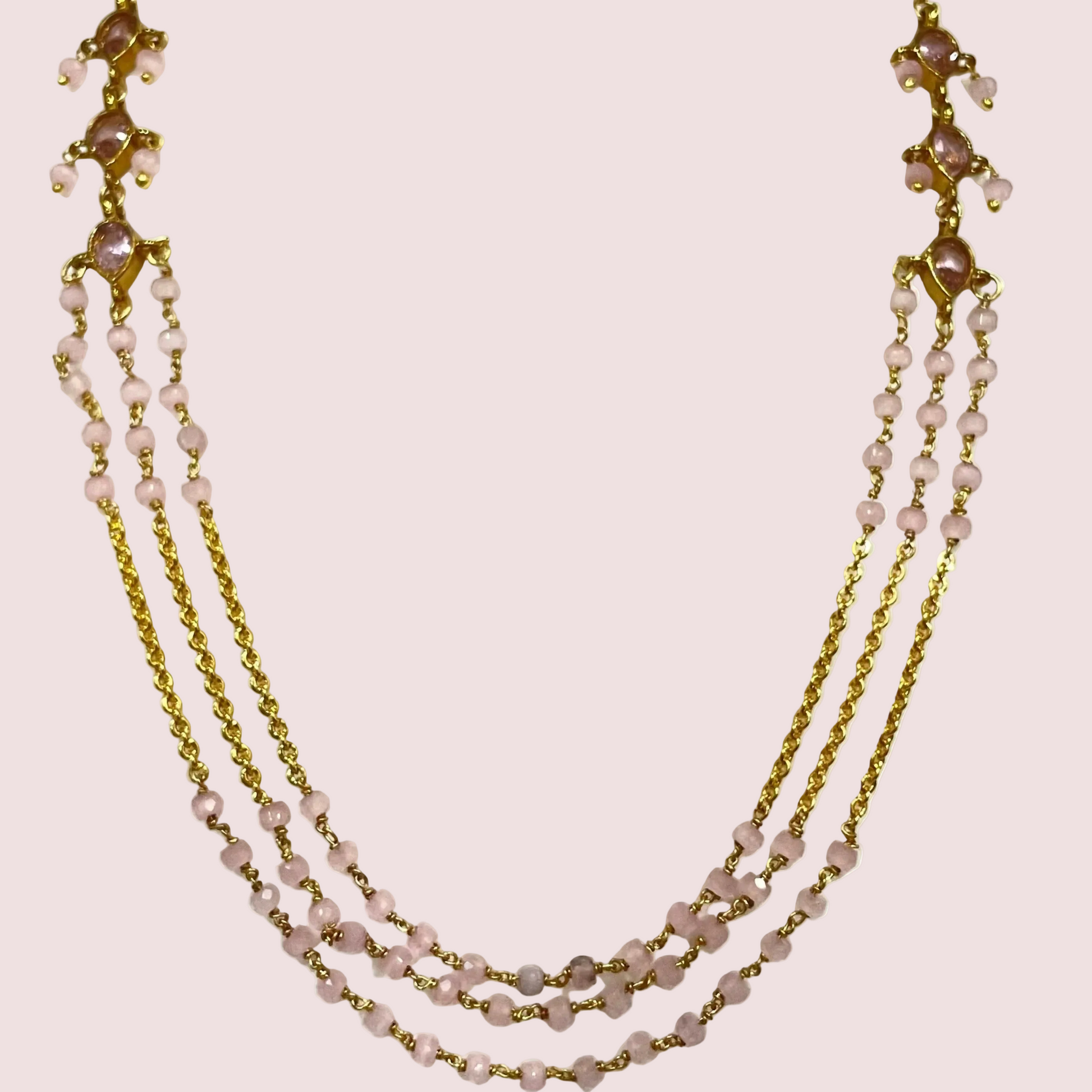 Pink Chain link Necklace Set m356