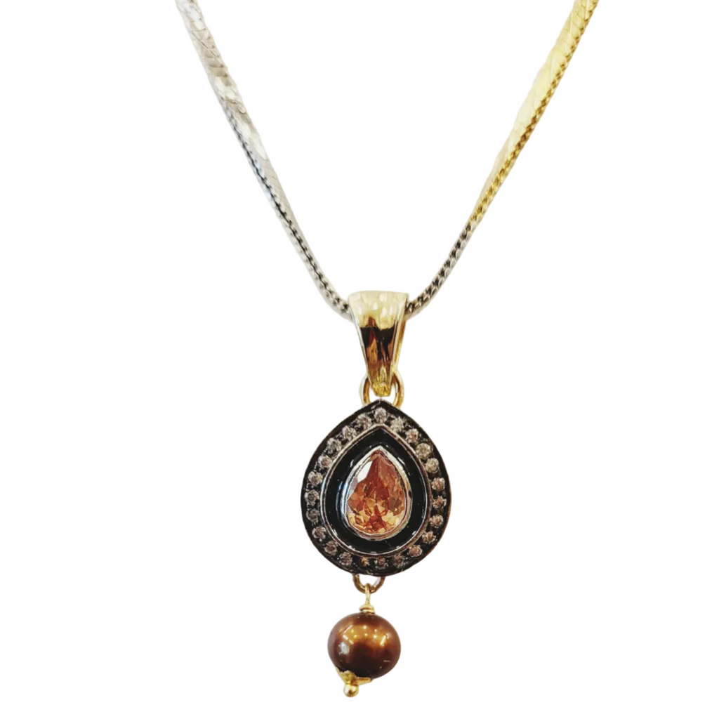 Oxidised Champagne Colour Locket Set m588 588