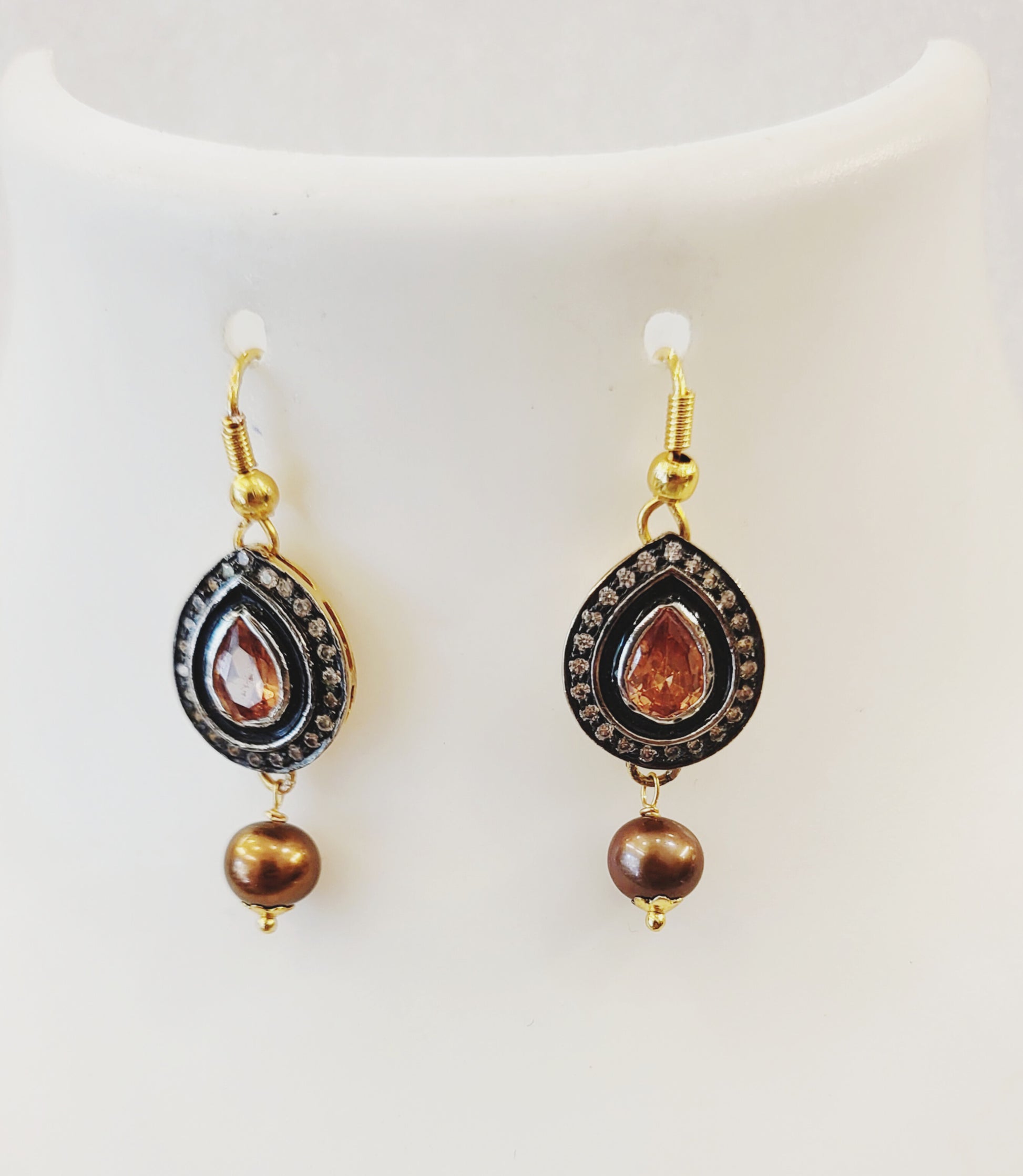 Oxidised Champagne Colour Locket Set m588 588