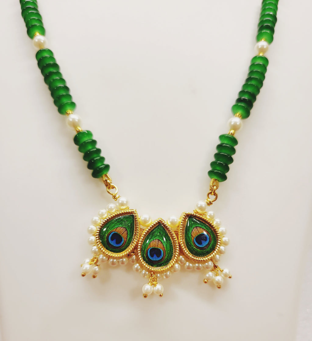 Mayur Pankh Pendant Set m608 608