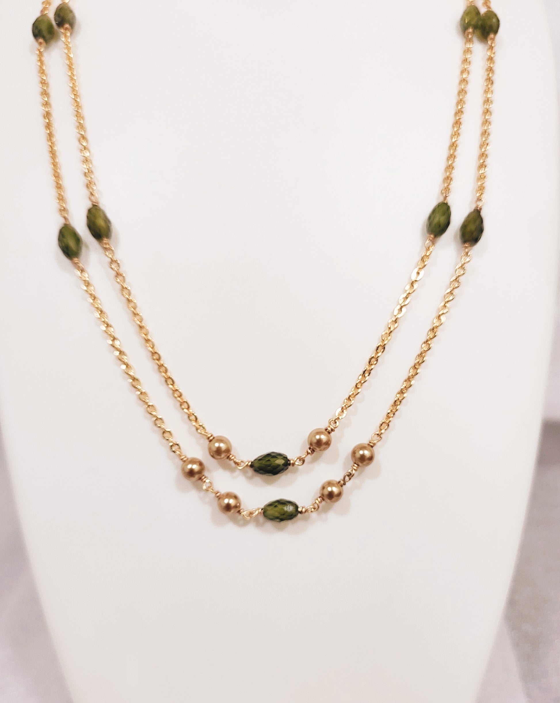 Peridot Green Chain Ranihaar m614 614
