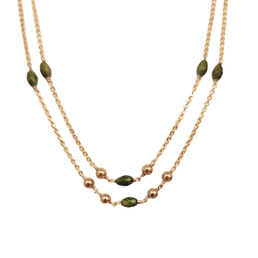 Peridot Green Chain Ranihaar m614 614