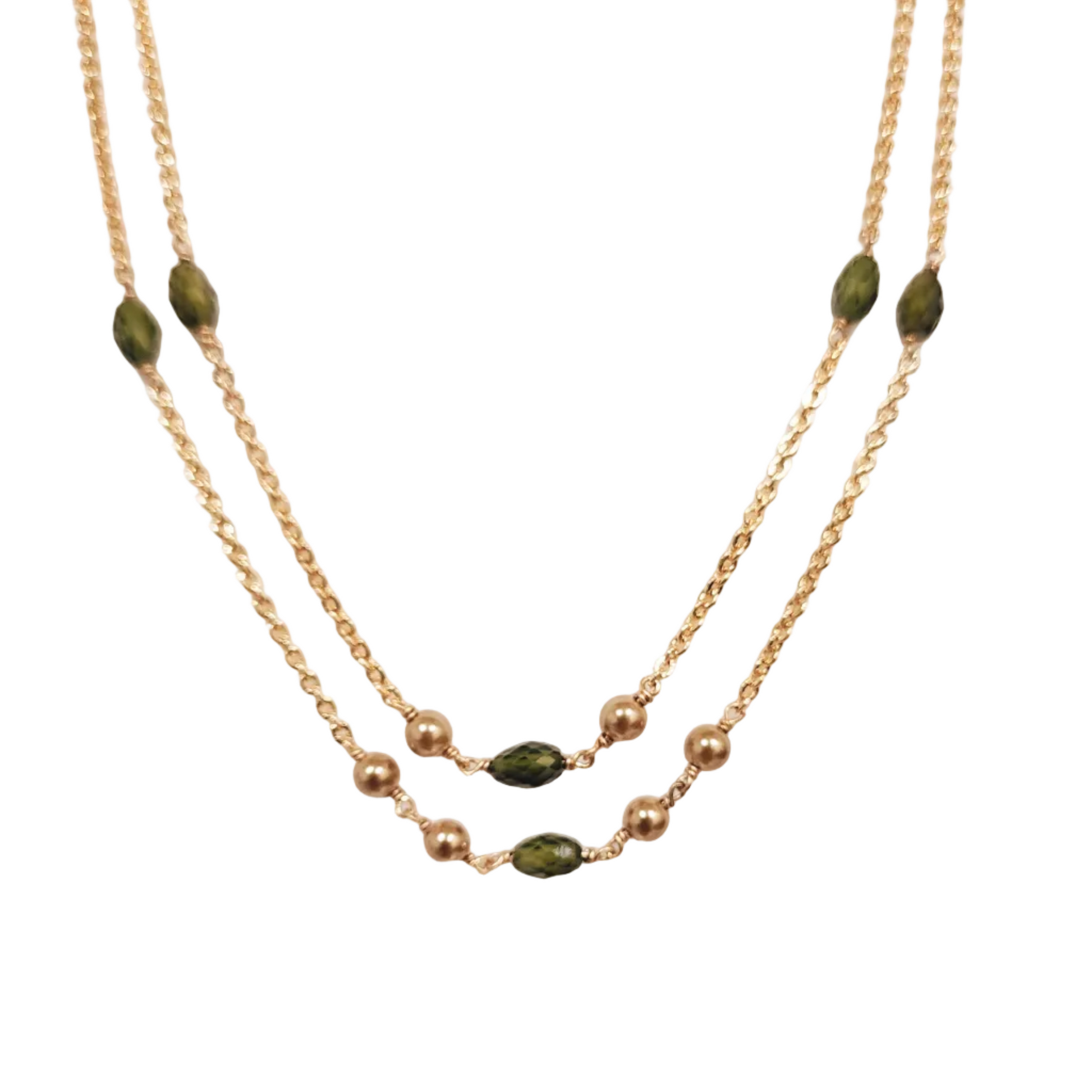 Peridot Green Chain Ranihaar m614 614