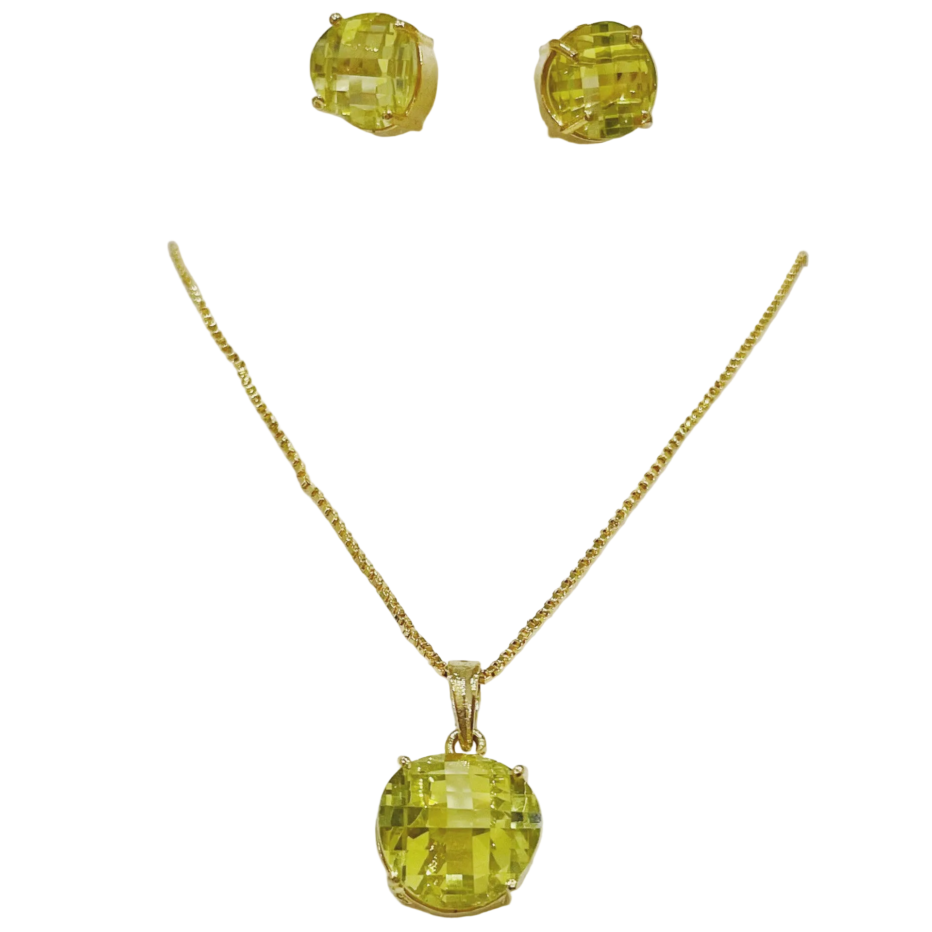 Parrot Green Locket Set in Cut Stone m314