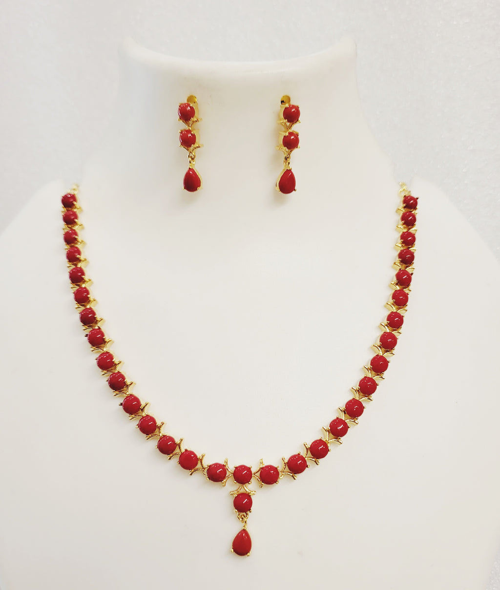 Coral Necklace V Filigree Design m553 mSu553 553