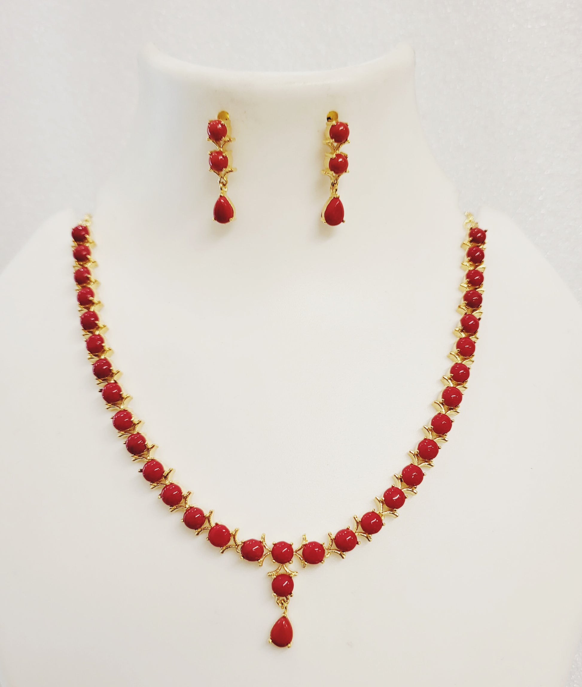 Coral Necklace V Filigree Design m553 mSu553 553